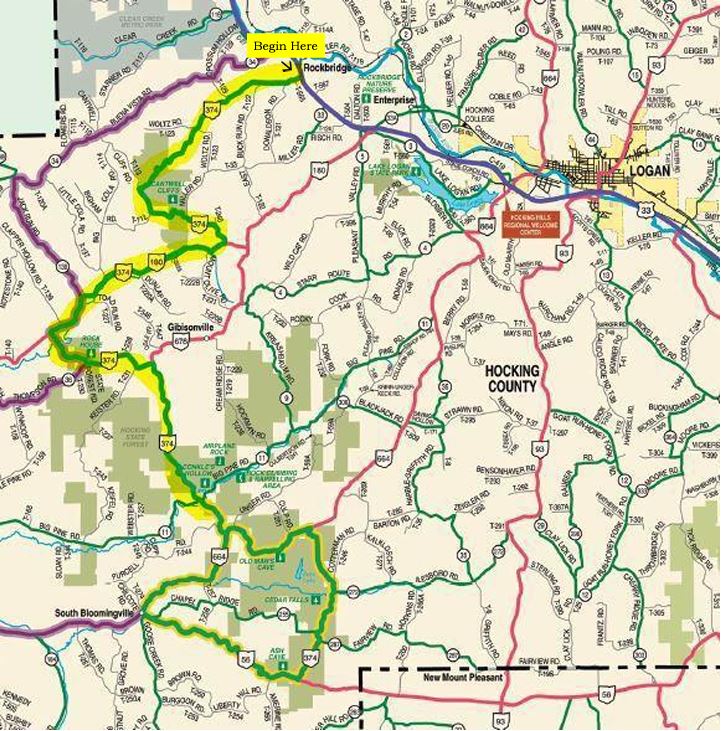 hocking hills scenic byway map